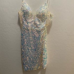 White Opal Iridescent Mini Dress bachelorette